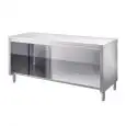 Tavolo armadiato inox a giorno - piano top spessore cm 4