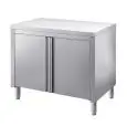 Tavoli armadiati inox con ante battenti - piano top spessore cm 4