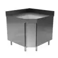 Tavolo armadiato ad angolo 90° - con anta - piano top spessore cm 4 - con alzatina