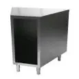 Elemento angolo esterno 45° con vano a giorno - Struttura in inox finitura scotch brite - Lunghezza cm 104 - Profondità cm 80 - Altezza cm 90