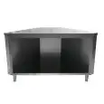 Elemento angolo interno 90° con vano a giorno - Struttura in inox finitura scotch brite - Lunghezza cm 156 - Profondità cm 80 - Altezza cm 90