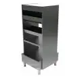 Elemento porta pane posate tovaglie e vassoi - Con tramoggia Inox per pane con cassetto raccogli briciole - Completo di 4 bacinelle Inox senza coperchio per posate - Lunghezza cm 75 - Profondità cm 80 - Altezza cm 175