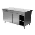 Elemento con ante scorrevoli con vano inferiore riscaldato - Struttura in inox finitura scotch brite