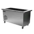 Elemento freddo con vasca - Centrale ad isola su ruote - Struttura in inox finitura scotch brite