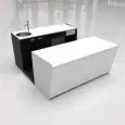 BANCO BAR E RETROBANCO - MOD. START UP L2000 H951 - N. 2 CELLE CON REFRIGERAZIONE VENTILATA - ALIMENTAZIONE V 230/50Hz MONOFASE - CON UNITA' CONDENSATRICE INCORPORATA - POSTAZIONE PER MACCHINA CAFFE' - LAVELLO CON MISCELATORE MONOLEVA - DIMENSIONI TOTALI 
