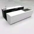 BANCO BAR E RETROBANCO - MOD. START UP L3000/SX H951 VT - CON VASCA REFRIGERATA PER L'ESPOSIZIONE DI FOOD & BEVERAGE A SINISTRA - VETRO PER PROTEZIONE VASCA REFRIGERATA - N. 3 CELLE CON REFRIGERAZIONE VENTILATA - ALIMENTAZIONE V 230/50Hz MONOFASE - CON UN