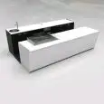 BANCO BAR E RETROBANCO - MOD. START UP L3500/DX H951 PL - CON VASCA REFRIGERATA PER L'ESPOSIZIONE DI FOOD & BEVERAGE A DESTRA - COPERTURA IN PLEXIGLASS PER VASCA REFRIGERATA - N. 3 CELLE CON REFRIGERAZIONE VENTILATA - ALIMENTAZIONE V 230/50Hz MONOFASE - C