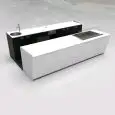 BANCO BAR E RETROBANCO - MOD. START UP L3500/SX H951 VT - CON VASCA REFRIGERATA PER L'ESPOSIZIONE DI FOOD & BEVERAGE A SINISTRA - VETRO PER PROTEZIONE VASCA REFRIGERATA - N. 4 CELLE CON REFRIGERAZIONE VENTILATA - ALIMENTAZIONE V 230/50Hz MONOFASE - CON UN