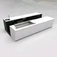 BANCO BAR E RETROBANCO - MOD. START UP L4000/DX H951 VT - CON VASCA REFRIGERATA PER L'ESPOSIZIONE DI FOOD & BEVERAGE A DESTRA - VETRO PER PROTEZIONE VASCA REFRIGERATA - N. 4 CELLE CON REFRIGERAZIONE VENTILATA - ALIMENTAZIONE V 230/50Hz MONOFASE - CON UNIT