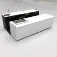 BANCO BAR E RETROBANCO CON ESPOSITORE GELATO PANORAMA - MOD. START UP L1000/6 PANORAMA+L2000 H951 - N. 2 CELLE CON REFRIGERAZIONE VENTILATA - ALIMENTAZIONE V 230/50Hz MONOFASE - CON UNITA' CONDENSATRICE INCORPORATA - POSTAZIONE PER MACCHINA CAFFE' - LAVEL