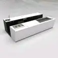BANCO BAR E RETROBANCO CON ESPOSITORE GELATO PANORAMA - MOD. START UP L1000PANORAMA+L3000/SX H951 VT - CON VASCA REFRIGERATA PER L'ESPOSIZIONE DI FOOD & BEVERAGE A SINISTRA - VETRO PER PROTEZIONE VASCA REFRIGERATA - N. 3 CELLE CON REFRIGERAZIONE VENTILATA