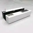 BANCO BAR E RETROBANCO CON ESPOSITORE GELATO PANORAMA - MOD. START UP L1000PANORAMA+L3000/SX H951 PL - CON VASCA REFRIGERATA PER L'ESPOSIZIONE DI FOOD & BEVERAGE A SINISTRA - COPERTURA IN PLEXIGLASS PER VASCA REFRIGERATA - N. 3 CELLE CON REFRIGERAZIONE VE