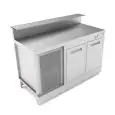 BANCO BAR REFRIGERATO - SEMILAVORATO DA PANNELLARE - MOD. BBR15CB2V - ALIMENTAZIONE V 230/50Hz MONOFASE - CON PREDISPOSIZIONE PER BANCALINA - PIANO CON INVASO - CON UNITA' CONDENSATRICE INCORPORATA - DIM. Cm L 150 x P 70 x h 113,1