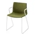 SEDIA KANVAS 2 CON BRACCIOLI - MOD. KANVAS 2 STS FRONT - SCOCCA CON FRONTALE RIVESTITO - TELAIO CROMATO O VERNICIATO BIANCO - PER USO INTERNO - DIM. cm L 51 x P 55 x H 80 - NORMA CE
