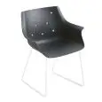 SEDIA MORE - MOD. MORE ST - SCOCCA IN TECNOPOLIMERO - STRUTTURA A SLITTA CROMATA, VERNICIATA BIANCA O NERA - PER USO INTERNO/ESTERNO - DIM. cm L 60 x P 57 x H 79 - NORMA CE