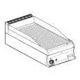 Fry Top a gas professionale da banco piastra rigata cromata superchrome Allforfood FTRT/64GS linea ELLE