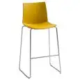 SGABELLO KANVAS - MOD. KANVAS ST 76 - SGABELLO IMPILABILE CON SEDUTA IN TECNOPOLIMERO - TELAIO IN METALLO CROMATO O VERNICIATO - PER USO INTERNO/ESTERNO - DIM. cm L 50 x P 55 x H 114 - NORMA CE