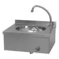 LAVAMANI A PARETE - MOD. 342211A2 - STRUTTURA IN INOX - COMANDO A GINOCCHIO - DIMENSIONI cm L 40 x P 35 x h 20/26 con alzatina