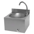 LAVAMANI A PARETE - MOD. 48229A2 - STRUTTURA IN INOX - COMANDO A GINOCCHIO - DIMENSIONI cm L 31 x P 30 x h 20/26 con alzatina