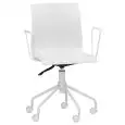 Poltrona ufficio - colore bianco - Struttura in metallo verniciato, scocca in polipropilene - Modello 1628-EV11W-W