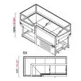 TERMINALE PER VETRINA PASTICCERIA/SNACK REFRIGERATO - SEMILAVORATA DA PANNELLARE - MOD. SAM80 VBD H 1200 TERMINALE SX - VETRI BASSI DRITTI - REFRIGERAZIONE VENTILATA - ALIMENTAZIONE V 230/50HZ MONOFASE - CON UNITA' CONDENSATRICE INCORPORATA - DIMENSIONI c