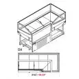 TERMINALE PER VETRINA PASTICCERIA/SNACK REFRIGERATO - SEMILAVORATA DA PANNELLARE - MOD. SAM80 VBD H 1200 TERMINALE DX - VETRI BASSI DRITTI - REFRIGERAZIONE VENTILATA - ALIMENTAZIONE V 230/50HZ MONOFASE - CON UNITA' CONDENSATRICE INCORPORATA - DIMENSIONI c
