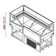 TERMINALE PER VETRINA PASTICCERIA/SNACK REFRIGERATO - SEMILAVORATA DA PANNELLARE - MOD. SAM80 VAD H 1350 TERMINALE SX - VETRI ALTI DRITTI - REFRIGERAZIONE VENTILATA - ALIMENTAZIONE V 230/50HZ MONOFASE - CON UNITA' CONDENSATRICE INCORPORATA - DIMENSIONI cm