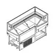 TERMINALE PER VETRINA PASTICCERIA/SNACK REFRIGERATO - SEMILAVORATA DA PANNELLARE - MOD. SAM80 VAD H 1350 TERMINALE DX - VETRI ALTI DRITTI - REFRIGERAZIONE VENTILATA - ALIMENTAZIONE V 230/50HZ MONOFASE - CON UNITA' CONDENSATRICE INCORPORATA - DIMENSIONI cm