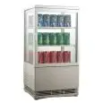 ESPOSITORE VETRINA REFRIGERATA VERTICALE BIANCO PER BIBITE - Mod. AK58EB - Capacità lt. 58 - N. 1 porta a vetro - Ventilato - Temperatura 0/+12°C - Potenza W 180 - Alimentazione monofase - Dimensioni cm L 42,8 x P 38,6 x 81h - Norma CE