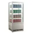 ESPOSITORE VETRINA REFRIGERATA VERTICALE BIANCO PER BIBITE - Mod. AK78EB - Capacità lt. 78 - N. 1 porta a vetro - Ventilato - Temperatura 0/+12°C - Potenza W 180 - Alimentazione monofase - Dimensioni cm L 42,8 x P 38,6 x 96h - Norma CE