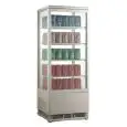 ESPOSITORE VETRINA REFRIGERATA VERTICALE BIANCO PER BIBITE - Mod. AK98EB - Capacità lt. 98 - N. 1 porta a vetro - Ventilato - Temperatura 0/+12°C - Potenza W 180 - Alimentazione monofase - Dimensioni cm L 42,8 x P 38,6 x 111h - Norma CE