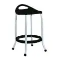 SGABELLO MAX - MOD. MAX H60 - SEDUTA IN TECNOPOLIMERO - GAMBE IN ALLUMINIO ANODIZZATO - PER USO INTERNO/ESTERNO - DIM. cm L 46 x P 42 x H 60 - NORMA CE