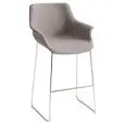 SGABELLO MORE IMBOTTITO - MOD. MORE ST 76 - SEDUTA RIVESTITA - TELAIO IN METALLO CROMATO O VERNICIATO - PER USO INTERNO - DIM. cm L 60 x P 55 x H 114 - NORMA CE