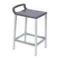 SGABELLO OFER - MOD. OFER H60 - SEDUTA IN TECNOPOLIMERO - GAMBE IN ALLUMINIO ANODIZZATO - PER USO INTERNO/ESTERNO - ALTEZZA SEDUTA cm 60 - DIM. cm L 41 x P 45 - NORMA CE