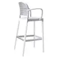 SGABELLO PANAMA CON BRACCIOLI - MOD. PANAMA B - SCOCCA IN TECNOPOLIMERO - STRUTTURA IN METALLO VERNICIATO - PER USO INTERNO/ESTERNO - CONFEZIONE DA N. 3 - DIM. cm L 48 x P 59 x H 114 - NORMA CE