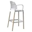 SGABELLO PANAMA CON BRACCIOLI - MOD. PANAMA BLB - SCOCCA IN TECNOPOLIMERO - STRUTTURA IN LEGNO DI FAGGIO - PER USO INTERNO - CONFEZIONE DA N. 3 - DIM. cm L 48 x P 59 x H 114 - NORMA CE