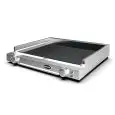 PIASTRA ELETTRICA IN VETROCERAMICA APERTA SPIDOFLAT - Mod. SP300 - Piastra doppia liscia nera - N. 2 piani cottura cm 28x44 - Potenza Kw 5 - Alimentazione MONOFASE 230V/1/50-60Hz o TRIFASE 400V/3/50Hz - Dimensioni cm. L 69,3 x P 65,4 x 12,9 h