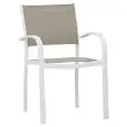 SEDIA - MOD. SU8A - STRUTTURA IN ALLUMINIO VERNICIATO - SEDUTA E SCHIENALE IN TEXTILENE - ALTEZZA SEDUTA cm 45 - IMPILABILE - PER USO ESTERNO - DIM. cm L 47 x P 46 x h 85 - NORMA CE