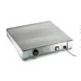 PIASTRA SCALDAPIZZA - MOD. PIASTRA PIZZA - IN ACCIAIO INOX AISI 340 - TEMPERATURA 0/+60°C - ALIMENTAZIONE MONOFASE 230V/1/50Hz - POTENZA W 430 - DIM. cm L 50 x P 50 x H 9