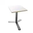 TAVOLO - MOD. TKITT.BG3L - BASAMENTO BG3L A TRE RAZZE IN METALLO SOVRASTAMPATO CON TECNOPOLIMERO - COLONNA IN ALLUMINIO ANODIZZATO - BASAMENTO DISPONIBILE NEI COLORI ALLUMINIO E NERO - PIANO IN TECNOPOLIMERO - PER USO ESTERNO - ALTEZZA cm 75 - NORMA CE