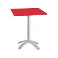 TAVOLO - MOD. TKITT.BG4K - BASAMENTO BG4K A QUATTRO RAZZE IN METALLO SOVRASTAMPATO CON TECNOPOLIMERO - COLONNA IN ALLUMINIO ANODIZZATO - BASAMENTO DISPONIBILE NEI COLORI ALLUMINIO E NERO - PIANO IN TECNOPOLIMERO - PER USO ESTERNO - ALTEZZA cm 75 - CONFEZI