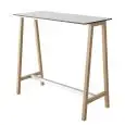 TAVOLO - MOD. STEP - TAVOLO ALTO - STRUTTURA IN METALLO SOVRASTAMPATO CON TECNOPOLIMERO - PIANO IN COMPACTOP - PER USO INTERNO/ESTERNO - ALTEZZA cm 110 - NORMA CE