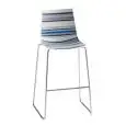 SGABELLO COLORFIVE - MOD. COLORFIVE ST 76 - SGABELLO CON SEDUTA IN TECNOPOLIMERO - TELAIO IMPILABILE IN METALLO CROMATO O VERNICIATO - PER USO INTERNO/ESTERNO - DIM. cm L 50 x P 55 x H 114 - NORMA CE