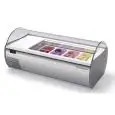 ESPOSITORE ORIZZONTALE DA BANCO PER GELATO - MOD. MICROGEL - TELAIO IN ACCIAIO - FIANCHI E CUPOLA IN PLEXIGLASS - REFRIGERAZIONE STATICA - TEMPERATURA -15° / -18° C - ALIMENTAZIONE MONOFASE V 230/1/50 Hz