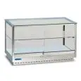 VETRINA ESPOSITIVA CALDA - MOD. LINUS DRY - TELAIO IN ACCIAIO - PORTE SCORREVOLI LATO OPERATORE - RIPIANO IN VETRO - TEMPERATURA +30° / +65° C - ALIMENTAZIONE MONOFASE V 230/1/50 Hz
