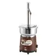 FONTANA PER CIOCCOLATO COLATRICE E TEMPERATRICE MANUALE DA BANCO - MOD. CF 2105 - CORPO IN POLICARBONATO MARRONE O GRIGIO METALIZZATO - VASCA LT 5,5 - POTENZA W 1000 - ALIMENTAZIONE MONOFASE 230V/1/50Hz - DIMENSIONI cm Ø 29 x H 73 - NORMA CE