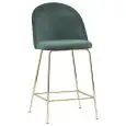 Sgabello - colore verde - Struttura in metallo ottonato, seduta e schienale imbottiti, rivestimento in velluto - Modello 1651-J01GV