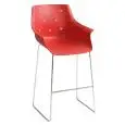 SGABELLO MORE - MOD. MORE ST 76 - SEDUTA IN TECNOPOLIMERO - TELAIO IN METALLO CROMATO O VERNICIATO - PER USO INTERNO/ESTERNO - DIM. cm L 60 x P 55 x H 114 - NORMA CE