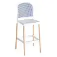SGABELLO PANAMA - MOD. PANAMA BL - SCOCCA IN TECNOPOLIMERO - STRUTTURA IN LEGNO DI FAGGIO - PER USO INTERNO - CONFEZIONE DA N. 3 - DIM. cm L 48 x P 59 x H 114 - NORMA CE