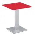 TAVOLO - MOD. TKITT.BQJ - BASAMENTO BQJ QUADRATO (cm 40x40) IN METALLO SOVRASTAMPATO CON TECNOPOLIMERO - COLONNA IN ALLUMINIO ANODIZZATO - BASAMENTO DISPONIBILE NEI COLORI ALLUMINIO E NERO - PIANO IN TECNOPOLIMERO - PER USO ESTERNO - ALTEZZA cm 74 - NORMA